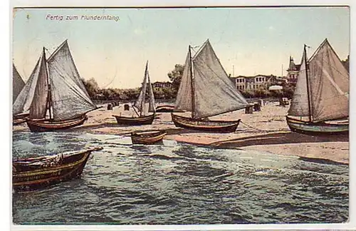 24821 Ak Ahlbeck - Prêt pour la pêche au flet 1913