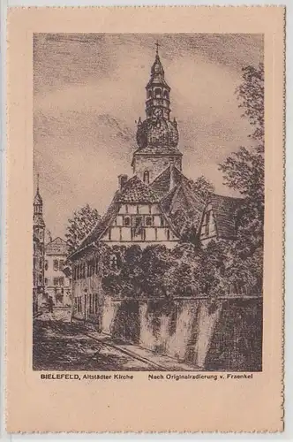 24798 Ak Bielefeld église vieille ville après la gravure originale 1932