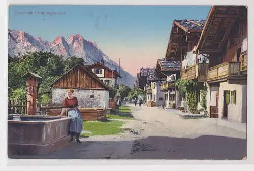 24788 Ak Garmisch Frühlingsstraße um 1910