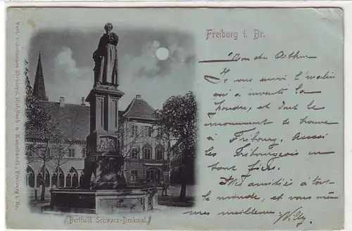 24778 Carte de la Lune de Fribourg au Br. Berthold Noir Monument 1897