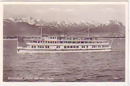 24731 Ak Motorschiff Allgäu mit den Alpen 1938