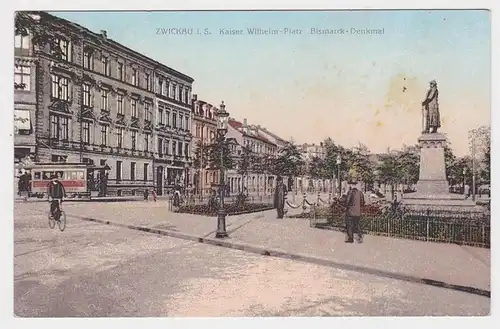 84846 Ak Zwickau in Sa. Kaiser Wilhelm Platz um 1910