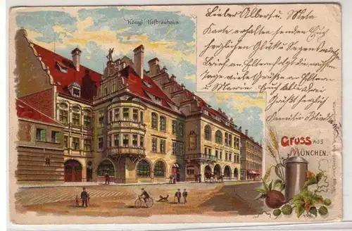 24697 Ak Gruß aus München königliches Hofbräuhaus 1900