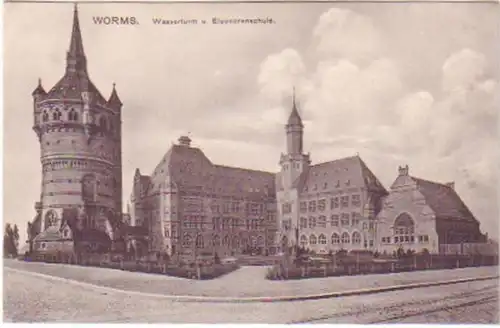 24682 Feldpost Ak Worms Waterturm & Eleonorenschule