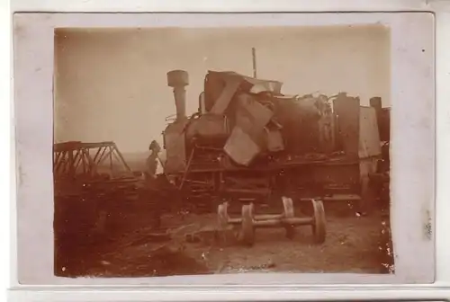 24681 Photo accident de chemin de fer Ak d'une locomotive à vapeur vers 1915
