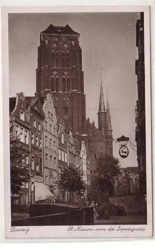 24665 Ak Danzig St. Marienkirche von der Jopengasse um 1930