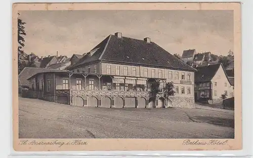 24647 Ak St. Andreasberg im Harz Rathaus Hotel um 1930