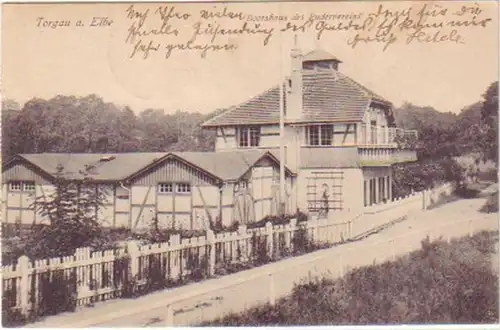 24636 Ak Torgau Bootshaus des Rudervereins 1923