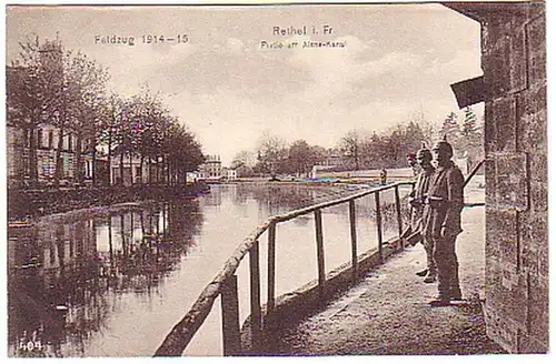 24619 Ak Rethel France Partie sur le canal d'Aisne vers 1915