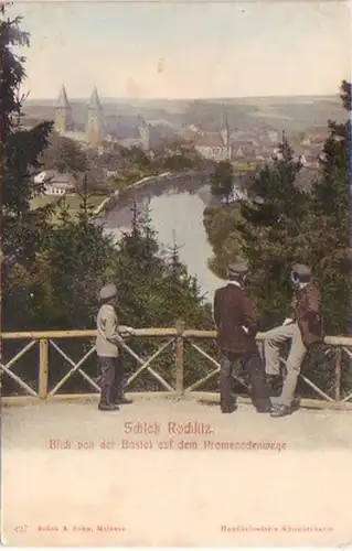 24607 Ak Schloß Rochlitz Blick von der Bastei 1909