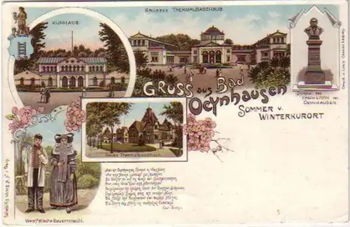 24593 Ak Lithographie Gruss de Bad Oeynhausen 1903
