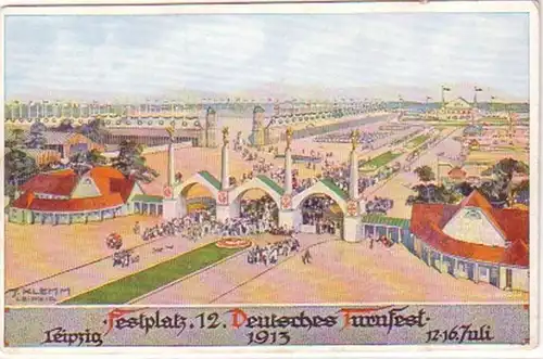 24578 Ak 12. Deutsches Turnfest Leipzig Festplatz 1913