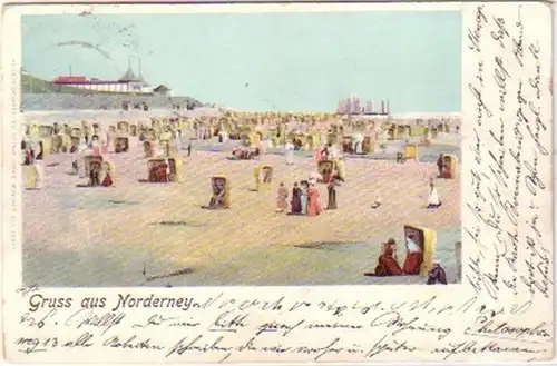 24565 Ak Salutation de Norderney vie de plage 1906
