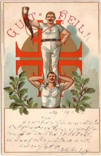 24564 Turner Ak Lithographie "Bon salut!" 1902