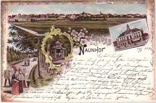 24536 Ak Lithographie Gruß aus Naunhof 1898