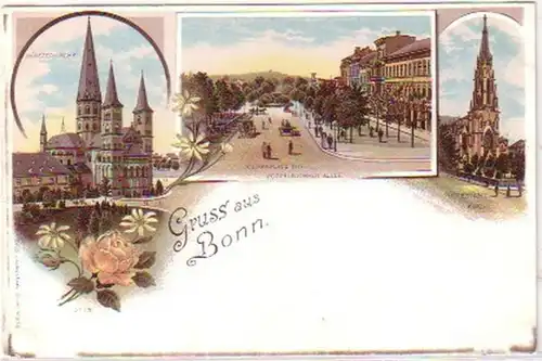 24523 Ak Lithographie Gruss de Bonn vers 1900