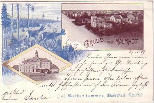 24495 Ak Gruss aus Naunhof Ratskeller 1899