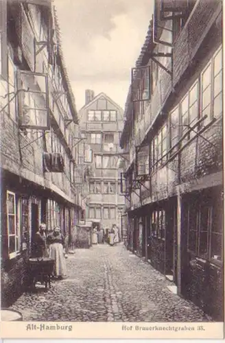 24473 Ak Alt Hamburg Hof Brauerknechtgraben 35 um 1905