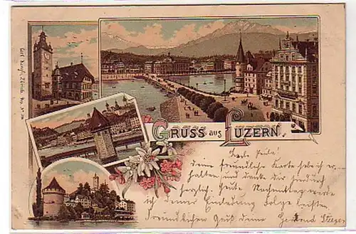 24365 Ak Lithographie Gruss de Lucerne 1901