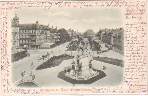 24327 Ak Szczecin Place royale avec monument 1905