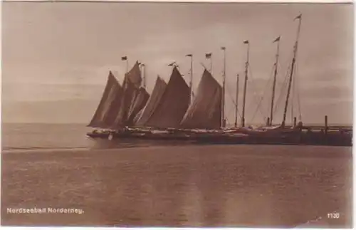 24263 Ak Nordseebad Norderney Segelschiffe um 1930