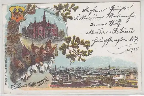 24254 Ak Lithographie Gruß aus Mähr. Ostrau 1897