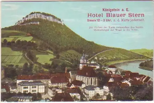 24251 Klapp Ak Königstein Hotel Blauer Stern um 1910