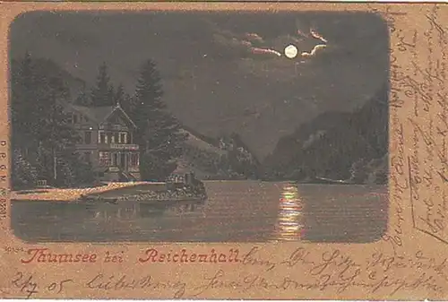 24225 Mondschein-Ak Thumsee bei Reichenhall 1905