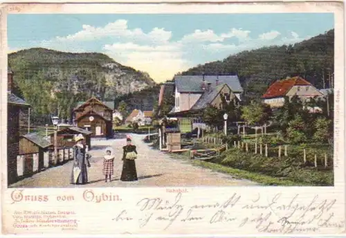24227 Ak Gruss vom Oybin Bahnhof 1907