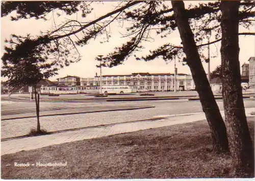 24150 Ak Rostock Gare centrale avec bus 1967