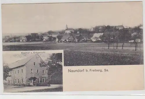 24135 Ak Naundorf b. Freiberg Sa. Gasthof zum Erbgericht um 1920