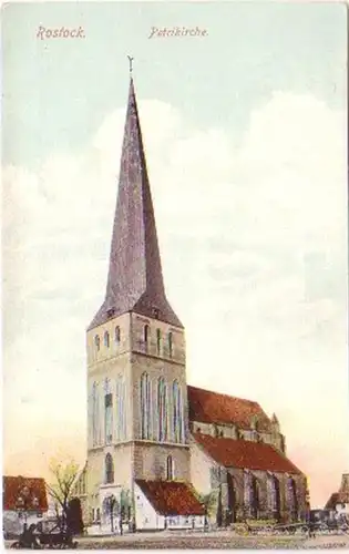 24100 Ak Rostock Petrikirche 1910
