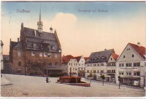 24093 Ak Poßneck Marché avec hôtel de ville 1911