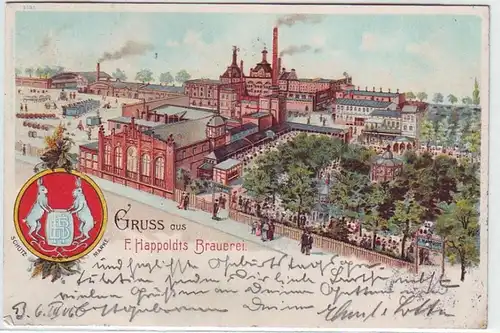 24058 Ak Berlin Gruss de F. Happoldts Brasserie 1906