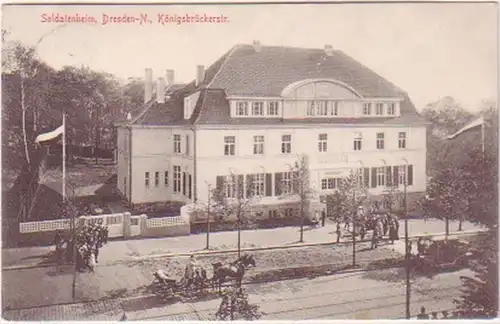 24016 Ak Dresden Soldatenheim Königsbrückerstraße 1912