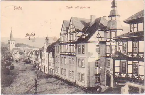 24007 Ak Vacha Markt mit Rathaus 1912