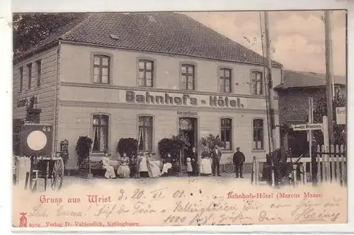 24001 Ak Gruß aus Wrist Bahnhofs Hotel (Marcus Maass) 1901