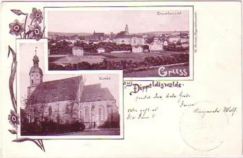 23993 Lithografie Gruss aus Dippoldiswalde 1904