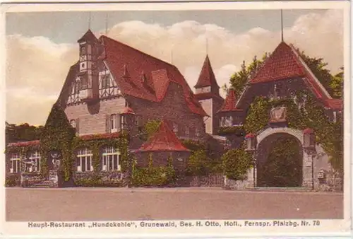 23983 Ak Grunewald Restaurant "Hundekehle" 1928