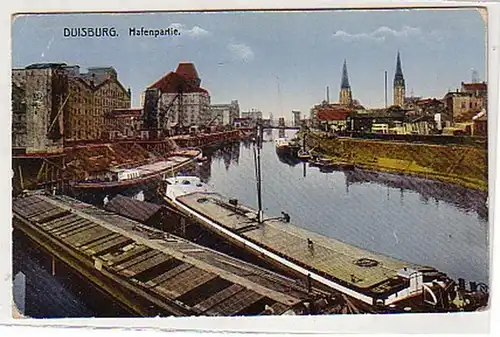 23967 Ak Duisburg Partie portuaire avec bateaux 1943