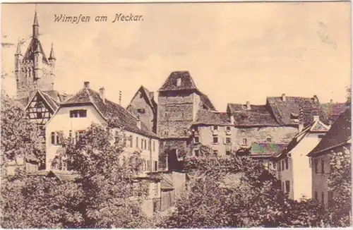 23953 Ak Clin d'œil sur Neckar Vue locale 1917