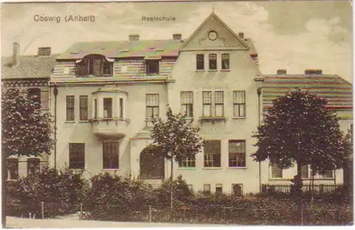 23939 Ak Coswig (Anhalt) Realschule 1918