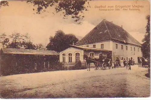 23932 Ak Gasthof Erbgericht Wachau b. Radeberg um 1910