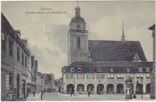 23916 Ak Dessau Zerbster Street m. Château église vers 1920