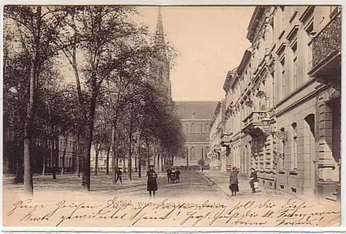 23915 Ak Crefeld Westwall avec église de la bien-aimée 1903