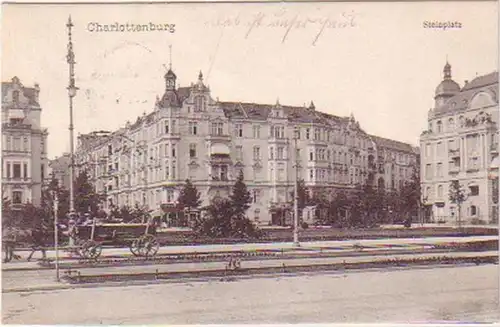 23913 Ak Charlottenburg Steinplatz avec mouvement 1910