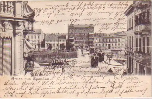 23910 Ak Gruss aus Spandau Charlottenbrücke 1906