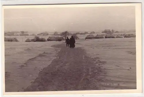 23905 Foto Ak Leski Polen Karpathen Schlitten in Winterlandschaft im 2. Weltkrieg