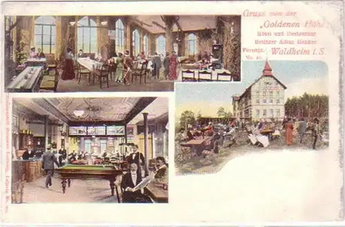 23874 Ak Gruss von der "Goldenen Höhe" Waldheim um 1900