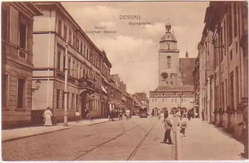 23831 AK Dessau Steinstraße m. Hotel Beutel um 1910